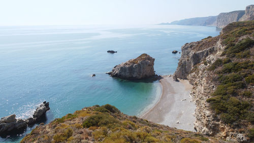 High angle view of kaladi sea against sky