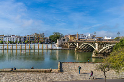 Bridge over river in city