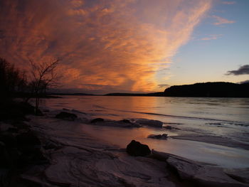 Scenic view of landscape against sky during sunset