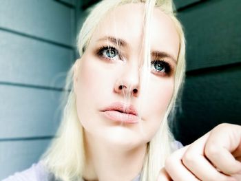 Close-up portrait of a beautiful young woman