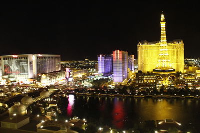 Illuminated cityscape at night