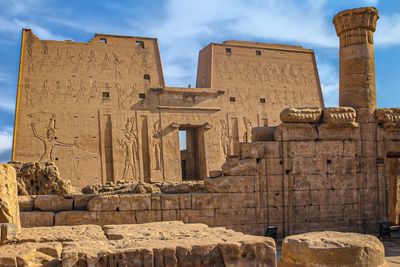 Old ruins of temple against sky