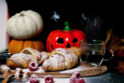 Jack o lantern on table