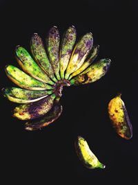 Close-up of fruit against black background