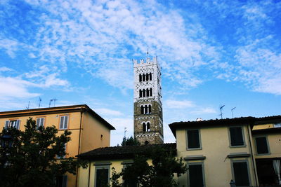 Low angle view of buildings against sky