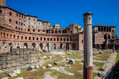 Ancient ruins of the market of trajan thought built on 100 and 110 ad in rome