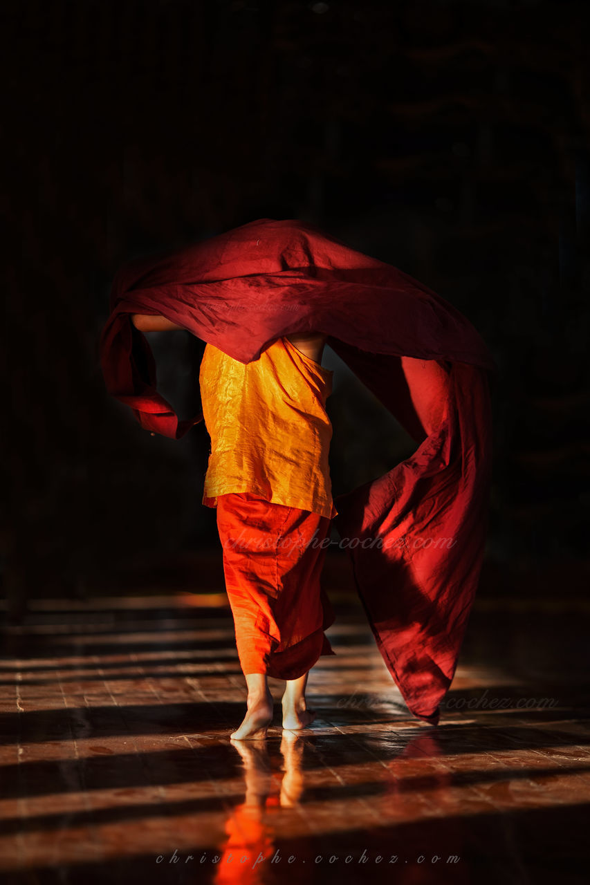 umbrella, side view, full length, person, in front of, mask - disguise, hiding