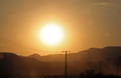 Silhouette mountains against sky during sunset