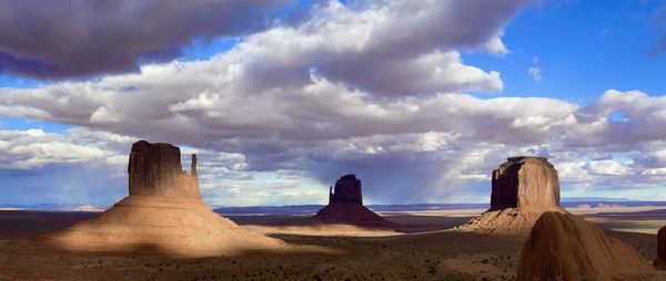 Scenic view of the monument valley against sky