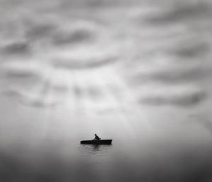 Boat sailing in sea