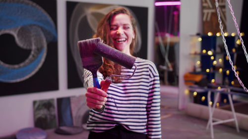 Portrait of smiling young woman