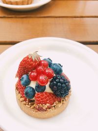 Close-up of dessert in plate on table