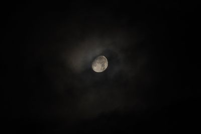 Low angle view of moon in sky