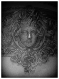 Close-up of carving on wall