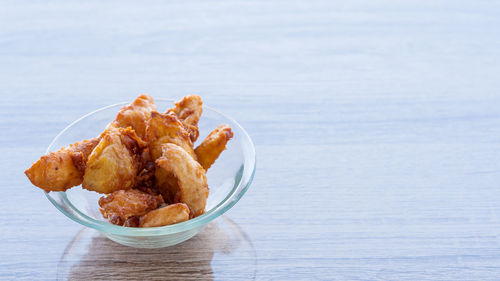 Close-up of food in plate on table