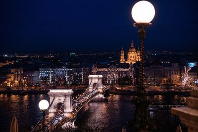 Illuminated city at night