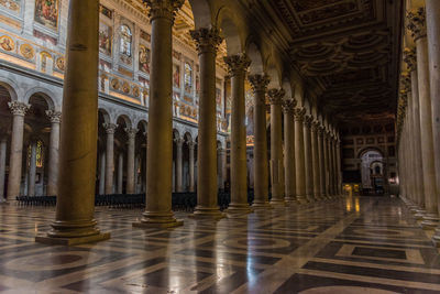 Interior of illuminated cathedral