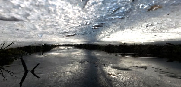 Scenic view of sea shore during winter