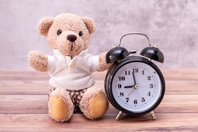 Close-up of stuffed toy on table at home