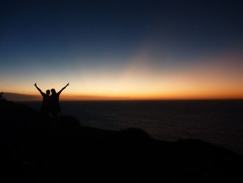 Scenic view of sea at sunset