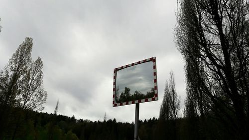 Low angle view of basketball hoop against sky