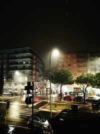 View of city street during rainy season