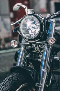 Close-up of motorcycle