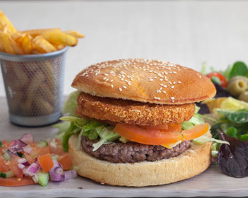 Close-up of food on table