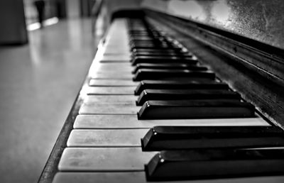 Close-up of piano keys