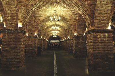 Illuminated corridor of building