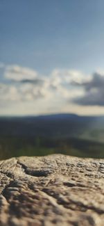 Surface level of land against sky