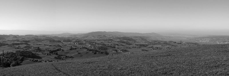 Scenic view of landscape against clear sky