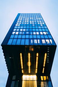 Low angle view of modern building against sky