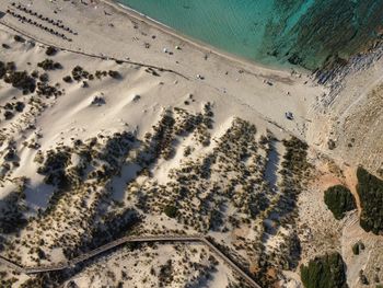 High angle view of beach