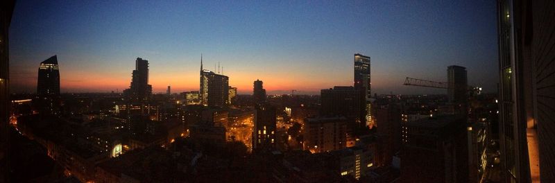 Illuminated cityscape at night