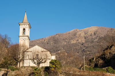 The beautiful church above the gorge of sant'anna in cannobio