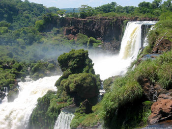 Scenic view of waterfall