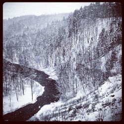 Scenic view of snow covered mountains