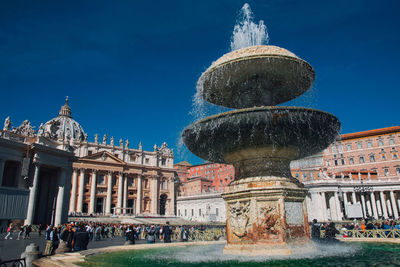 Fountain in front of building