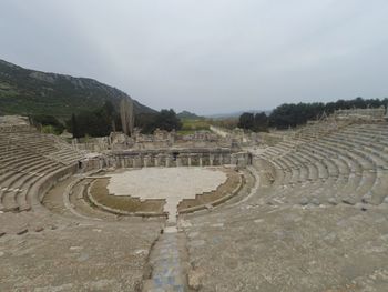 High angle view of ruins against sky