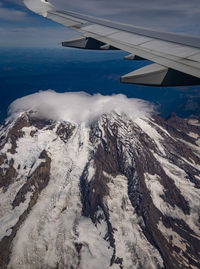 Mountain seen through airplane