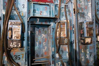 Close-up of old airplane window