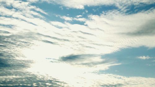 Low angle view of cloudy sky