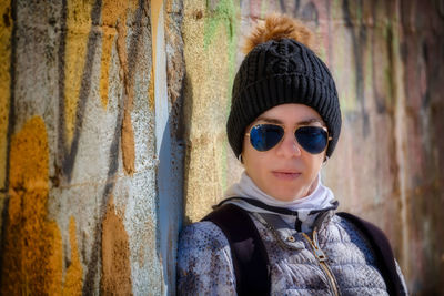 Portrait of boy wearing sunglasses