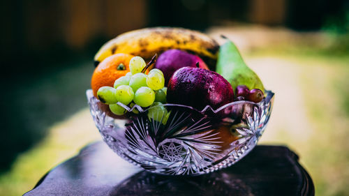 Close-up of fruits on table