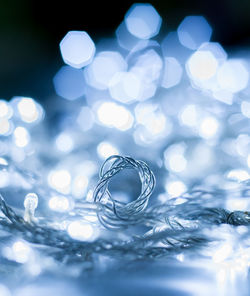 Close-up illuminated defocused string lights