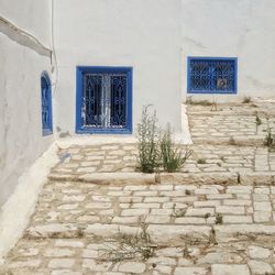 Closed door of building