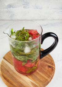 Close-up of drink in glass on table