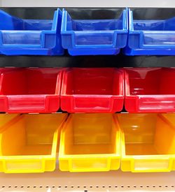 Close-up of plastic containers