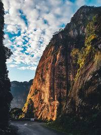 Scenic view of rocky mountains against sky